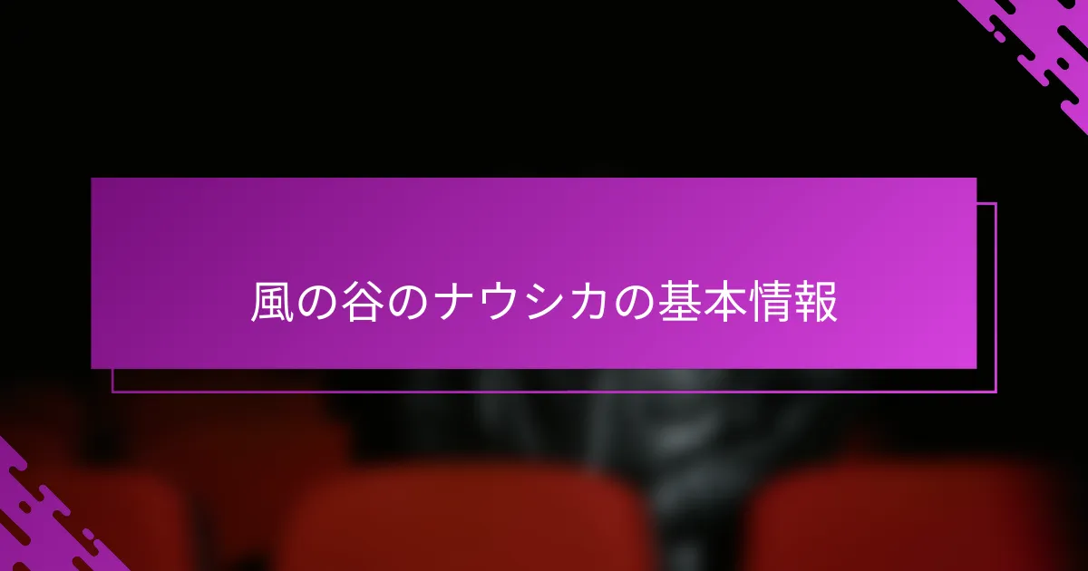 風の谷のナウシカの基本情報
