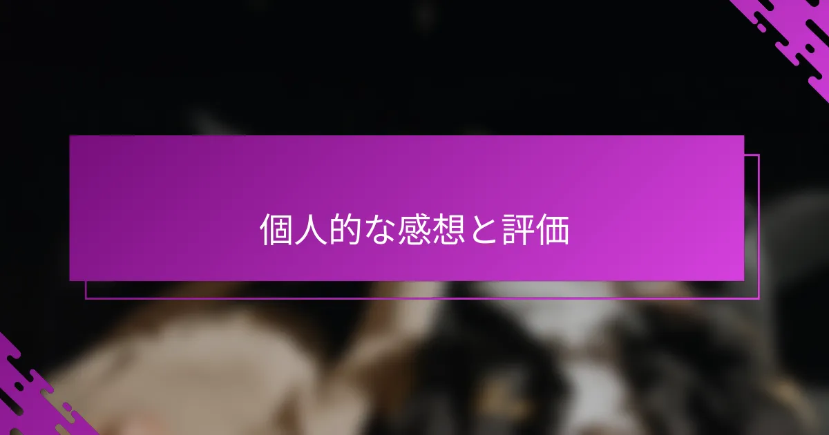個人的な感想と評価
