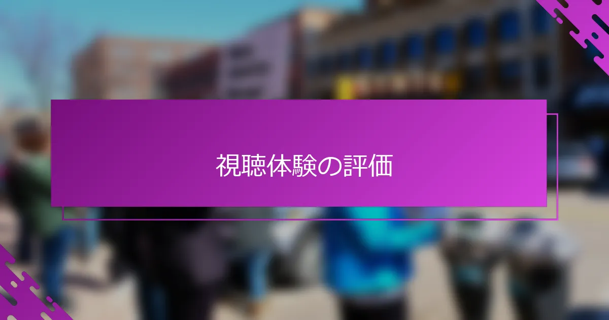 視聴体験の評価