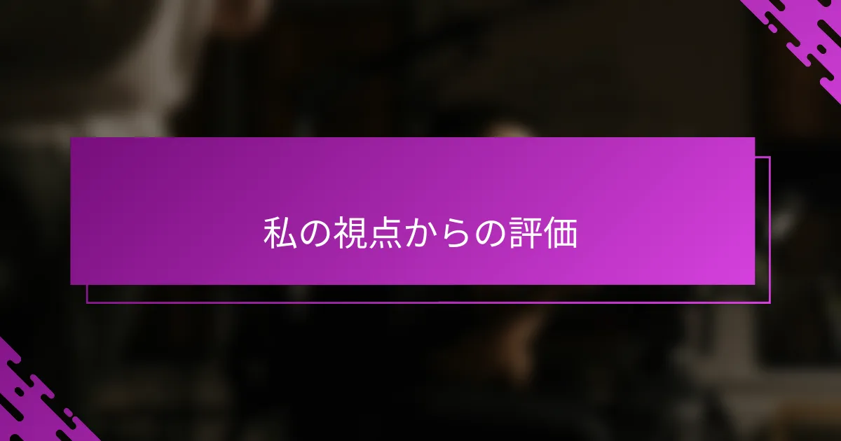 私の視点からの評価