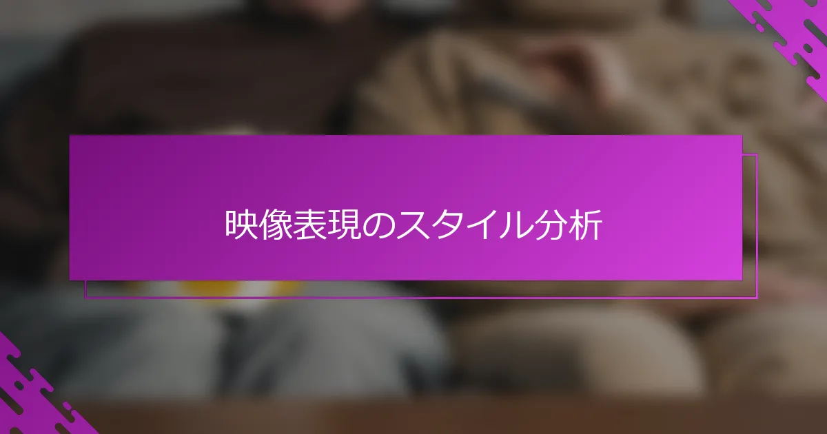 映像表現のスタイル分析